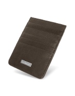 Dark Brown Signature Genuine Leather Card Holder