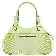 Roccobarocco Pistachio Logoed Leather Compact Satchel Bag