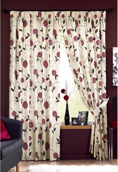 Red Lined Curtains