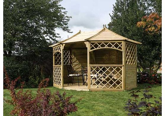 Rowlinson Sandringham Octagonal Garden Gazebo - Natural