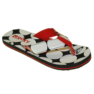 Ladies Roxy Polka Flip Flops. Ginger