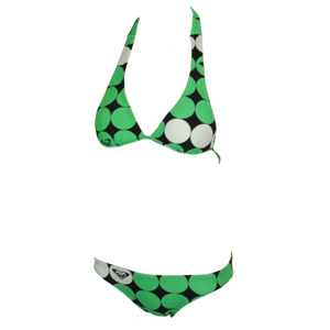 Ladies Roxy Polka Party Bikini. Green