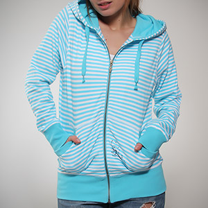 Roxy Pancake Stripes Zip hoody - Turquoise