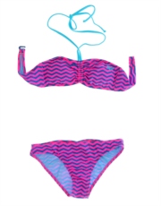 Zig Zag Stripe Scooter Bikini - Pink