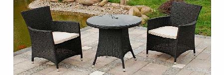 Royal Craft Cannes 3 Piece Bistro Set - Ebony