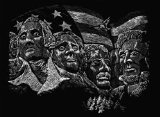 MOUNT RUSHMORE LARGE ENGRAVING ART SILVER SCRAPER FOIL