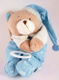 Blue teddy bear pull down music box - Brahms Lullaby tune