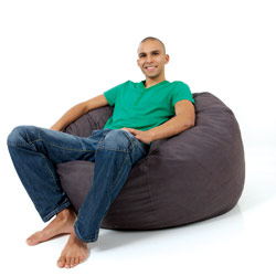 Foam Filled Double Bean Bag Faux Suede