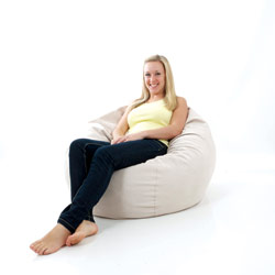 Foam Filled Single Bean Bag Faux Suede