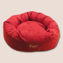 Red Faux Suede Pet Doughnut