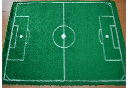 Football Pitch Non Slip Machine Washable Sheepskin Style Kids Rug. Size 77cm x 110cm