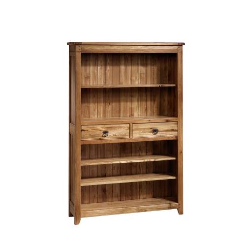 Rustic Oak Furniture Rustic Oak Bookcase Wide