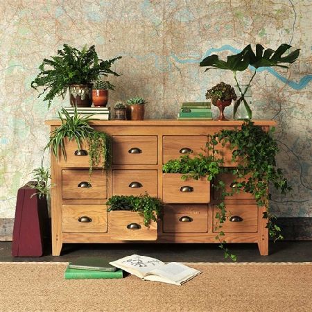 Rustic Oak Multi Drawer Sideboard 608.062