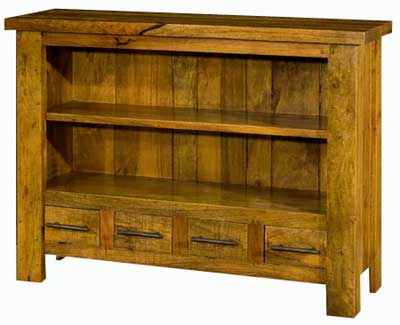 rutland Rough Sawn 35in x 47.25cms Low Bookcase