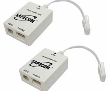 2 x Safecom SAMF-2000 Micro Filter for Broadband ADSL Router/Modem