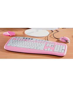 Corded Pink Desktop Set