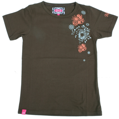 Ladies Saltrock Abstract Tee Bitter Chocolate