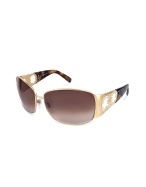 Swarovski Crystal Cutout Gancini Metal Sunglasses