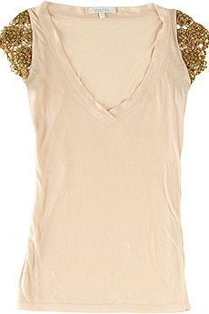 Beaded cap sleeve top