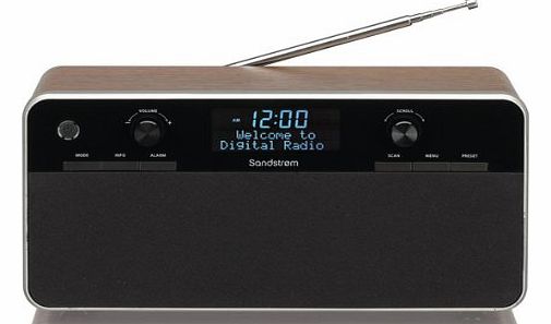 SDABXRW13 DAB Clock Radio - Black & Wood