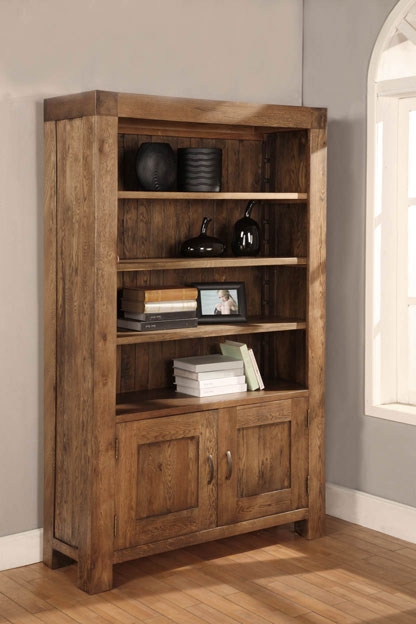 Reclaimed Oak 2 Door Bookcase with 3