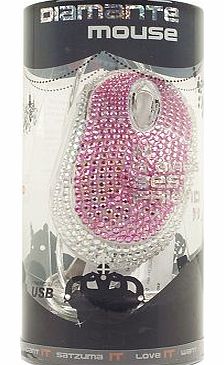 Pink USB Diamante Mouse 10178375