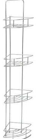 4 tier corner bath bathroom metal caddy tidy shelving storage rack