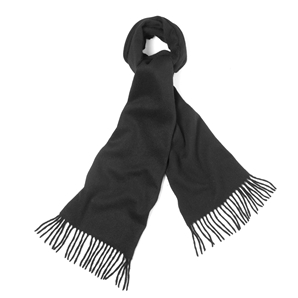 Savile Row Black Cashmere/Wool Scarf