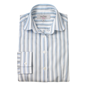 Blue Multistripe Katherine Rounded Collar Shirt