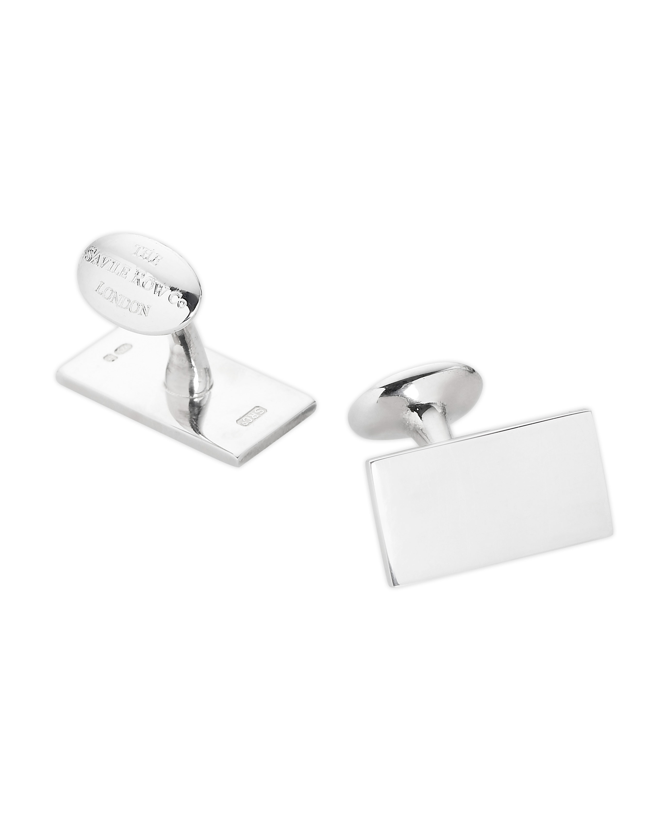 Engravable Sterling Silver Rectangle Cufflinks