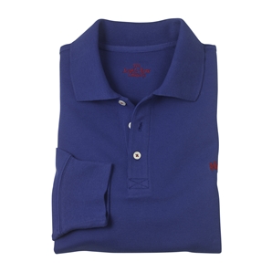 Royal Blue Men` Long Sleeve Polo