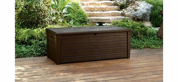 Saxon GARDEN STORAGE BENCH BOX LARGE 454L KETER RESIN FURNITURE LOCKABLE WATERPROOF