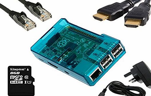 New Raspberry Pi Model B+ XBMC Media Centre Kit with Clear Blue Case