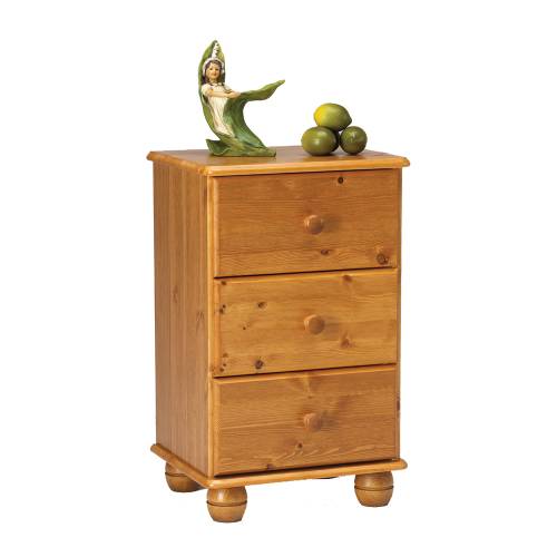 Natura 3 drawer bedside cabinet