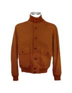 Men` Chocolate Brown Italian Suede Two-Pocket Jacket