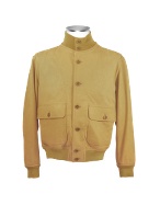 Men` Sand Italian Suede Two-Pocket Jacket