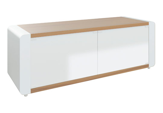 ELF-G120 TV Cabinet - White Black Gloss