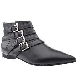 Female Lella 4 Buckle Ankle Leather Upper Casual in Black, Purple, White