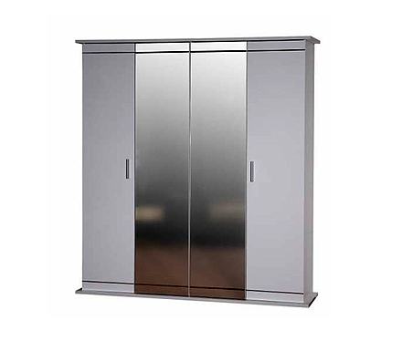 Marina High Gloss White 4 Door Mirrored Wardrobe