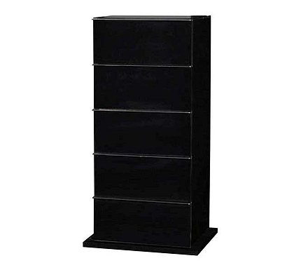 Moon High Gloss Black 5 Drawer Chest