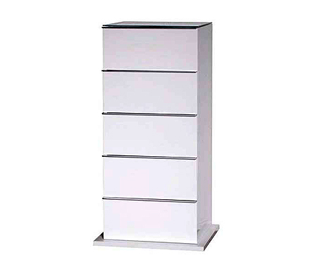 Moon High Gloss White 5 Drawer Chest