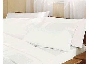 Plain Dyed Percale DOUBLE WHITE Duvet Cover Set