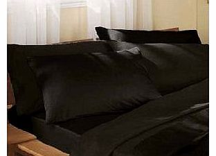 Plain Dyed Percale SINGLE BLACK Duvet Cover Set