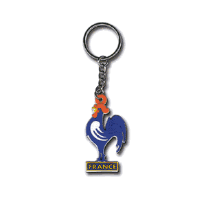 France Cockerel Rubber Keyring