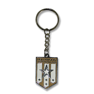 Hollywood Utd Keyring - White/Black - Metal