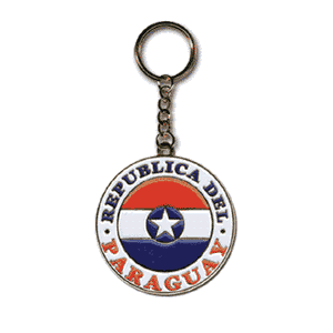 Paraguay Enamel Keyring