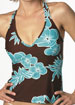 Kauaii seventies halterneck tankini top with hidden underwiring for d cups