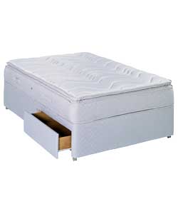 Aveley Silver Pillowtop Double Divan - 2 Drawer