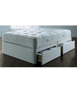 Aveley Silver Tufted Kingsize Divan - 4 Drawer