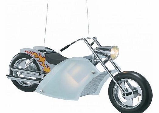 Monaco Motorbike ceiling pendant childrens light (7700, satin silver)